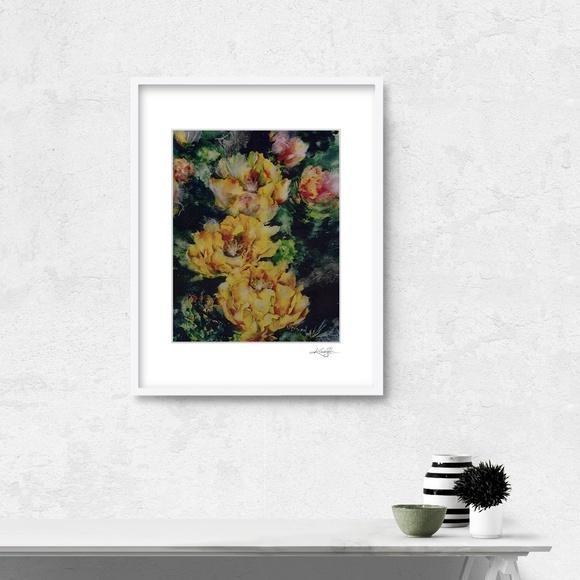 Prickly Pear Cactus Floral Art print in Mat - Picture 4 of 5